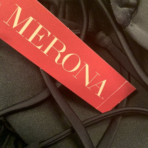 🆕 NWT Last One - Merona Strappy Black Slimming Swimsuit Sz. Small - Picture 3 of 8